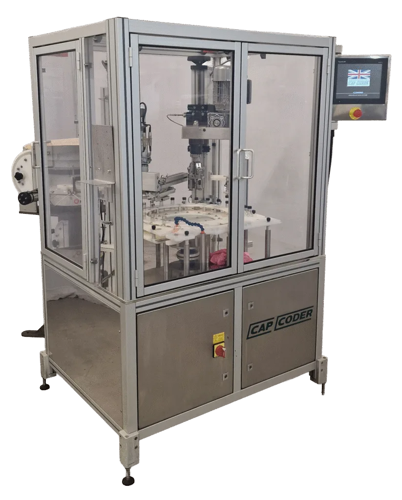 CC1160 Screw Cap & Ropp Cap Tightening machine, used manufacturer approved.