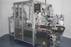 CC1160 Automatic Filling & Capping With Wrap Around Labeller designed for vials also includes bar code validation.
