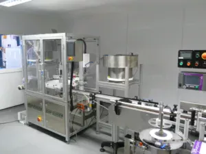 CC1160 Automatic Mono Block, Clean Room With Bowl Feeder and labeller.