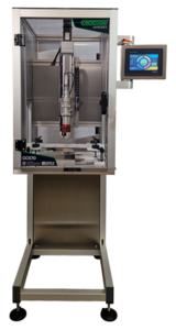 Cap Coders CC570 Semi Automatic Inline Over Conveyor Capping Machine. Perfect for contract packers in all sectors. Health & Beauty, Pharmaceutical, Chemicals and More. Image shows the machine from the front.