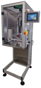 Cap Coders CC570 Semi Automatic Inline Over Conveyor Capping Machine. Perfect for contract packers in all sectors. Health & Beauty, Pharmaceutical, Chemicals and More. Image shows the machine from the left hand side.