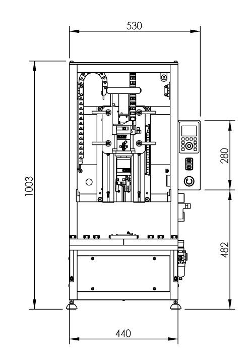 CC1100 semi-automatic benchtop capping machine.