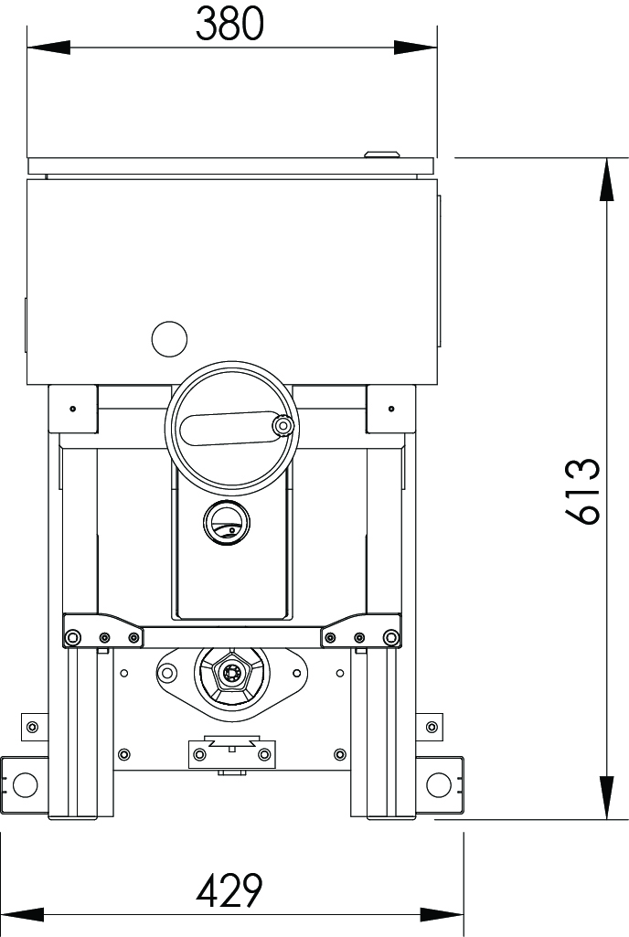 CC1440 Diagram showing the benchtop cappers dimensions.