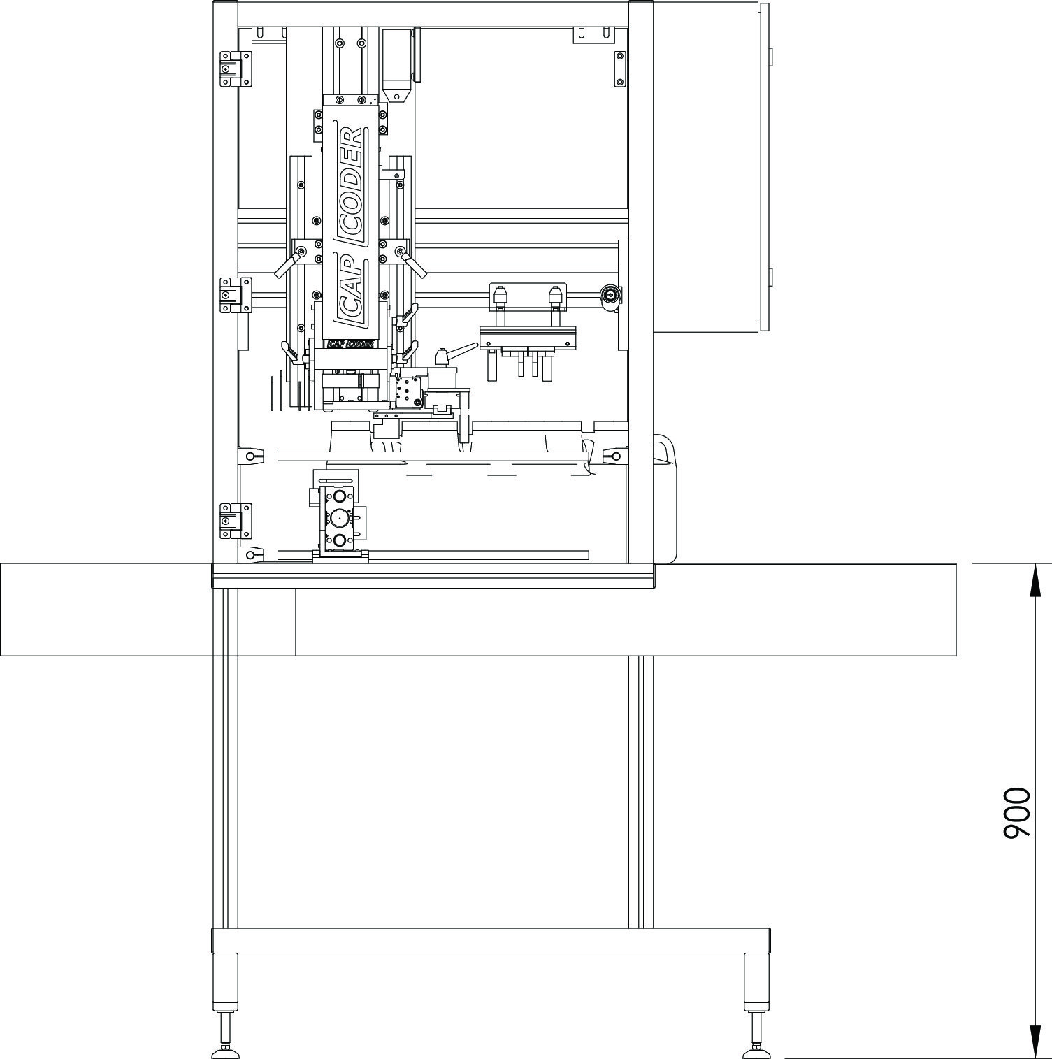 CC1770 Bulk Sized Capping Machine for containers up to 25ltrs front diagram.