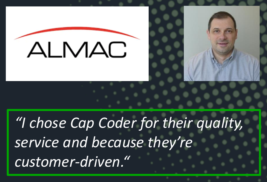 Almac Group engineer overseeing pharmaceutical capping line installation.